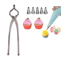 Stainless Steel Sansi Pakkad Pinser And 6 Pieces Stainless Steel Reusable Washable Cake Nozzle Silicone Icing Piping Cream Pastry Making Bag 2 Pieces-thumb3