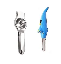 Stainless Steel Lemon Squeezer And Plastic Dolphine Gas Lighter With Torch-thumb2