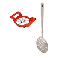 Useful Stainless Steel Apple Cutter And SS Cooking Spoons Strainer Poni With Long Handle-2 Pieces-thumb3