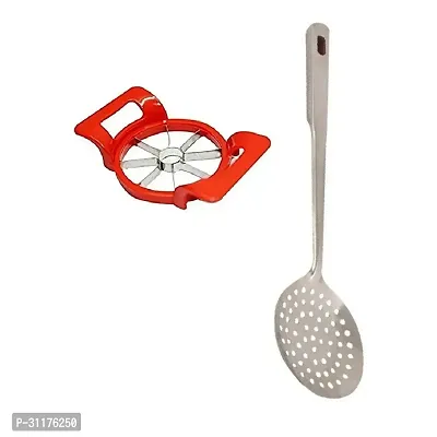 Useful Stainless Steel Apple Cutter And SS Cooking Spoons Strainer Poni With Long Handle-2 Pieces-thumb4