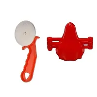 Plastic Red Pizza Cutter And Plastic Modak Mould Sancha Maker (Multicolour) 2 Pcs-thumb2