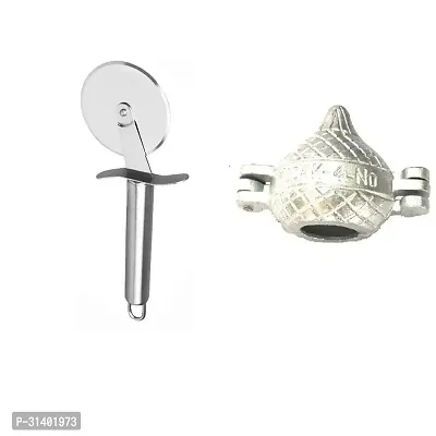 Stainless Steel Pizza Cutter With Aluminium Modak Mould Pack Of 2-thumb3