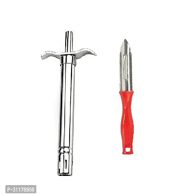 Stainless Steel Gas Lighter And Plastic Peeler 2 Pcs