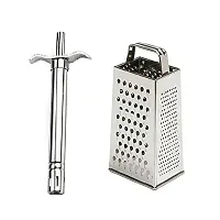 Stainless Steel Gas Lighter And Stainless Steel 5 In 1 Grater And Slicer With 4 Sides 2 Pcs-thumb1