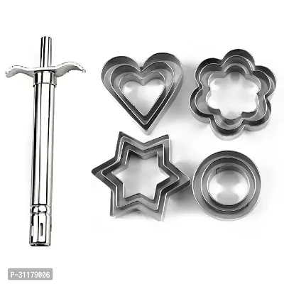 Stainless Steel Gas Lighter And Stainless Steel Cookie Cutter With 4 Shape 3 Sizes Heart Round Star And Flower 12 Pieces-thumb4