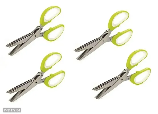 Classic Four MultiFunctional Stainless Steel Kitchen Knives 5 Layers Scissors Pack Of 4-thumb0