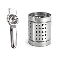 Stainless Steel Lemon Squeezer With Stainless Steel Cutlery Holder-thumb2