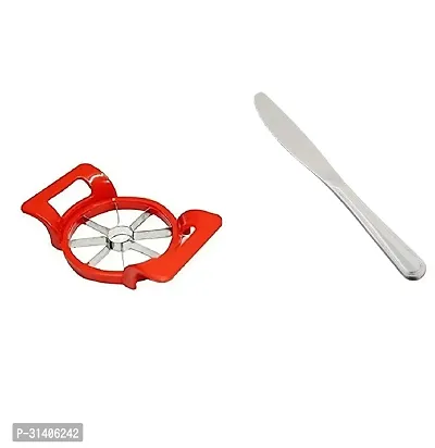 Plastic Apple Cutter Cutter And Stainless Steel Dinner Butter Knives with Pearled Edge 2 Pcs