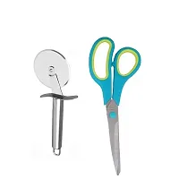 Stainless Steel Pizza Cutter And Multipurpose Big Scissor Pack Of 2-thumb3