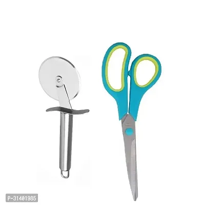 Stainless Steel Pizza Cutter And Multipurpose Big Scissor Pack Of 2-thumb4