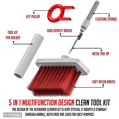 5-In-1 Multi-Function Laptop Cleaning Brush/Keyboard Cleaning Kit/Gadget Cleaning Kit Gap Duster Key-Cap Puller For Laptop, Keyboard And Earphones(Multi Colour)-thumb2
