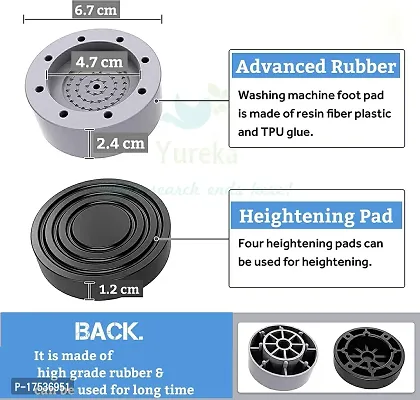 Bonanza Acirc;nbsp;4 Pices Multi-Purpose Anti Vibration Pads For Washing Machine Feet With Tank Tread Grip For Washer And Dryer, Protects Laundry Room Floor For Home Appliances-thumb3