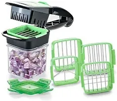 5 In 1 Multi-Function Slicer Vegetable And Fruits Cutter, Dicer Grater And Chopper, Peeler With Container Onion Cutter Kitchen Accessories -1 Set-thumb3