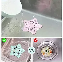 Star Shape Sink Filter Silicone Star Shaped Sink Filter Bathroom Hair Catcher, Drain Strainers Cover Trap For Basin -2 Pc-thumb2