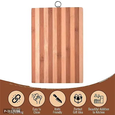 Useful Bamboo Cutting Chopping Board With Gas Lighter And Clever Cutter -Pack Of 3-thumb2