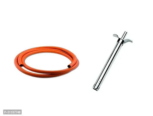 LPG Hose Flexible Gas Pipe -Steel Wire Reinforced 1.5 Meter With Ss Gas Lighter -Pack Of 2-thumb0