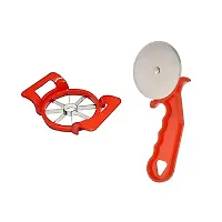 Useful Stainless Steel Apple Cutter With Red Pizza Cutter-2 Pieces-thumb1