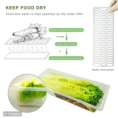 Fridge Storage Boxes, Fridge Organizer With Removable Drain Plate Fridge Storage Containers Keeps Fruits, Vegetables, Meat, Fish Fresh Longer