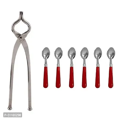 Stainless Steel Pincer With Plastic Handle 6 Pcs Spoon Pack Of 2-thumb4