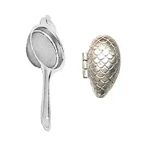 Stainless Steel Tea Strainer And Aluminium Momos Mould Sancha Maker (Silver)-thumb1