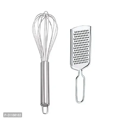 Stainless Steel Egg Beater With Stainless Steel Cheese Grater Pack Of 2-thumb3