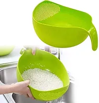 Classic Plastic Handle Bowl For Rice Fruits Vegetable Noodles Strainer Pack Of 1-thumb1