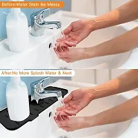 Kitchen Sink Splash Guard Mat, Silicone Sink Water Splash Catcher Pad Behind Faucet For Kitchen, Bathroom, Sink Draining Dish Drying Mat Countertop Splash Protector And Storage-thumb1