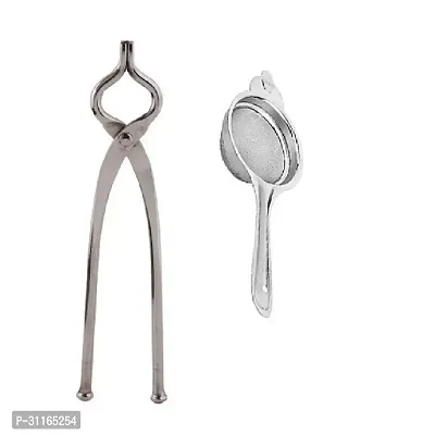 Stainless Steel Pincer With Tea Strainer Pack Of 2-thumb3