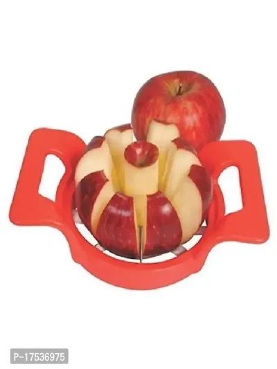 Apple Cutter/Slicer With 8 Blades Heavy Plastic Apple Cutter, Apple Cutter Stainless Steel Blades Fruit Slicer (Pack Of 1, Red)-thumb2