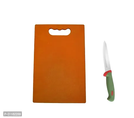 Chopping Board Cutting Board With Stainless Steel Soft Grip Vegetable Knife Combo Of 2-thumb0