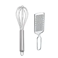 Stainless Steel Egg Beater With Stainless Steel Cheese Grater Pack Of 2-thumb3