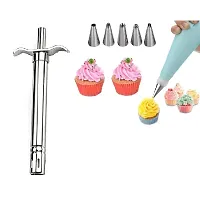 Stainless Steel Gas Lighter And 6 Pcs Stainless Steel Reusable Washable Cake Nozzle Silicone Icing Piping Cream Pastry Making Bag-thumb3