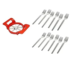 Useful Stainless Steel Apple Cutter With 12 Pieces Forks- Pack Of 2-thumb2