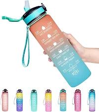 Water Bottles, Large Water Bottle With Motivational Time Marker And Removable Strainer, Bpa Free Non-Toxic , Office, Kids,School,Fitness,Trekking, Camping,Gym And Outdoor Sports-thumb2