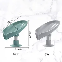 Bonanza Soap Dispenser For Bathroom Kitchen Sink Holder Leaf-Shape Self Draining Soap Dish Holder Self Adhesive Soap Holder For Bathroom-thumb2