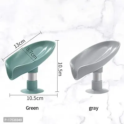 Bonanza Soap Dispenser For Bathroom Kitchen Sink Holder Leaf-Shape Self Draining Soap Dish Holder Self Adhesive Soap Holder For Bathroom-thumb3