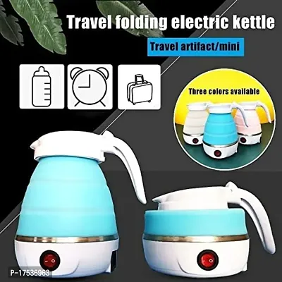 Travel Folding Electric Kettle, Fast Boiling, Beautiful Design Collapsible, Portable Electric Kettle, 600Ml Boil Dry Protection, 100-240V Food Grade Silicone Foldable Kettle-thumb3