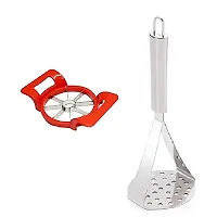 Useful Stainless Steel Apple Cutter And Potato Pav Bhaji Big Masher-2 Pieces-thumb2