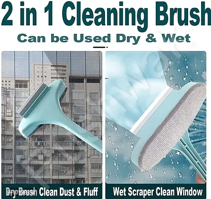 Multifunctional Screen Brush 2 In 1 Mesh Cleaning Brush And Wiper With Extended Handle Window Cleaning Brush Net Cleaner Double-Sided Window Cleaner Window Mesh Cleaner-thumb0