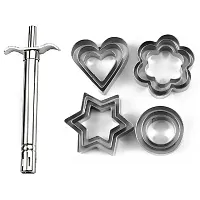 Stainless Steel Gas Lighter And Stainless Steel Cookie Cutter With 4 Shape 3 Sizes Heart Round Star And Flower 12 Pieces-thumb1