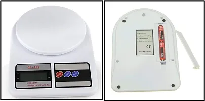 Electronic Digital Plastic Sf400 Kitchen Weighing Scale 10 Kg Weight Measure For Spices Vegetable Liquids (White)-thumb2