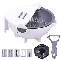 7 In 1 Vegetable Cutter With Drain Basket,Slicer Salad Machine Kitchen Tool Multifunctional Vegetable Mandoline Slicer-thumb1