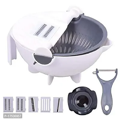 7 In 1 Vegetable Cutter With Drain Basket,Slicer Salad Machine Kitchen Tool Multifunctional Vegetable Mandoline Slicer-thumb2