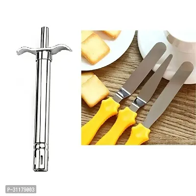 Stainless Steel Gas Lighter And 3 Pcs Baking Knife Set For Icing Frosting Spatula Cake Knives 2 Pcs