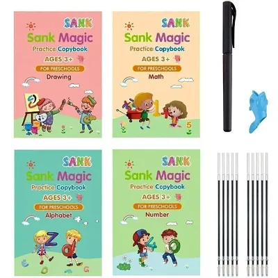 Ferrena 4 pcs magic practice copybook  10 refill for kids handwriting English reusable magical tracing book letter writing set