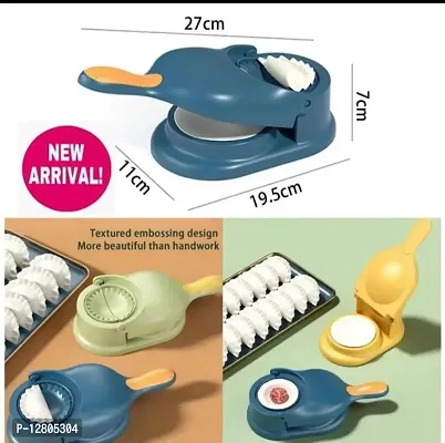 2 in 1 Dumpling Maker and Puri and Momo Maker Kitchen Baking Tool and Manual Mould Press Gadgets. I Puri Maker, Roti Maker, Momo Maker, Ghughra Maker. (ASSORTED COLOR)-thumb0