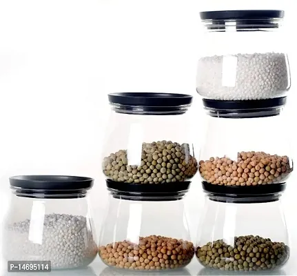 Ferrena Plastic Airtight Container Jar Set For Kitchen - 900  ml Set Of 6 Made In India-thumb4
