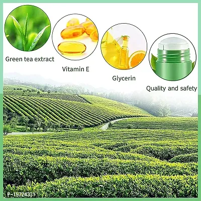 Green Tea Mask Stick for Face, Blackhead Remover with Green Tea Extract, Deep Pore Cleansing, Moisturizing, Skin Brightening, Removes Blackheads for All Skin Types of Men and Women - 1 pc-thumb3