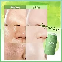 Green Tea Mask Stick for Face, Blackhead Remover with Green Tea Extract, Deep Pore Cleansing, Moisturizing, Skin Brightening, Removes Blackheads for All Skin Types of Men and Women - 1 pc-thumb1