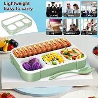 Lunch Box for Adults and Kids, Leak Proof 4 Compartment Lunch Box, BPA-Free, Microwave Freezer Safe Food Containers with Spoon.(Multicolor)-thumb3